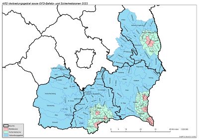 ARZ-Verbreitungsgebiet 2023 und die GFD - Befalls- und Sicherheitszonen